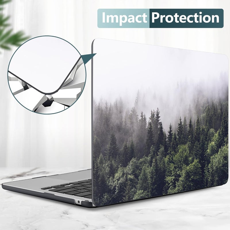DONGKE for M4 MacBook Air 13.6 Inch Case 2025 2024 2023 2022 Model A3240 A3113 A2681 M3 M2 Chip, Plastic Hard Shell Case Cover with Touch ID for MacBook Air 13 Inch M4 - Forest - Image 5